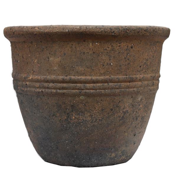 Old Ironstone - Lined Cylinder Round Pot Planter